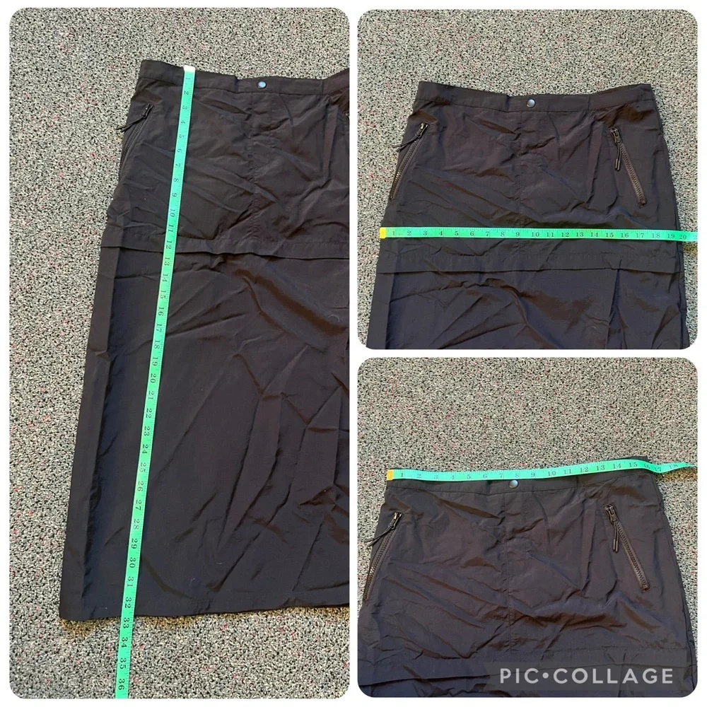 H&M Black Cargo Parachute Pocket Casual Midi Knee-Length High-Waist Modest Skirt - Picture 15 of 16